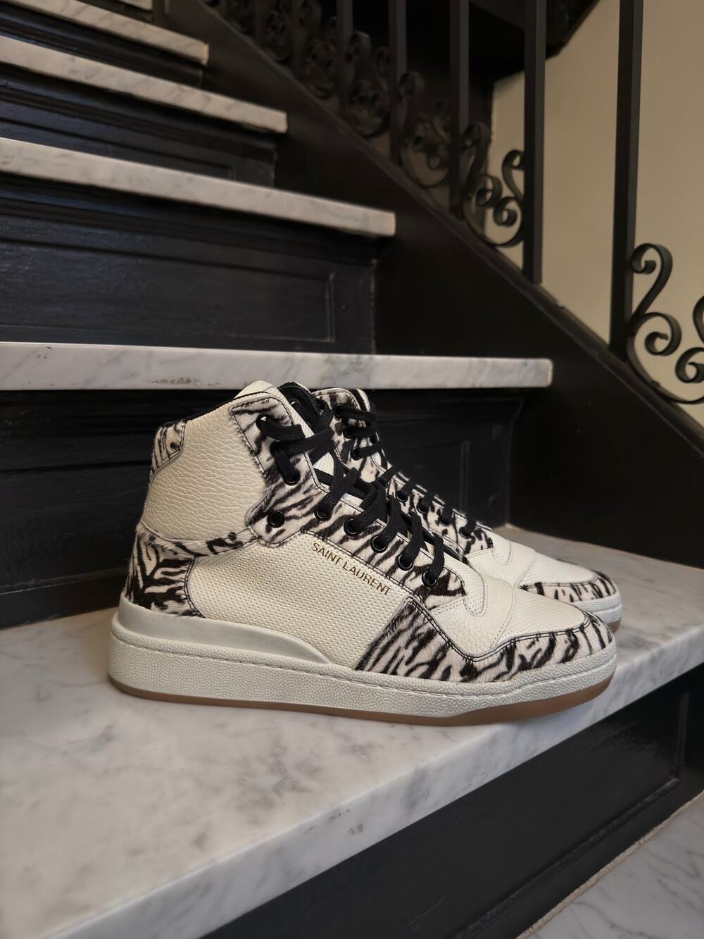 Saint Laurent SL-24 Mid 'Zebra' Sneaker